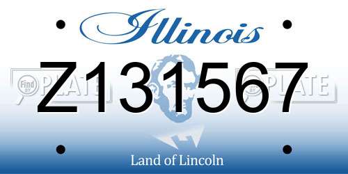 Z131567 Illinois License Plate
