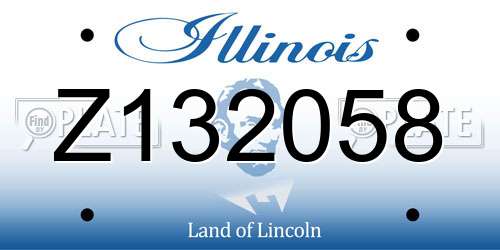 Z132058 Illinois License Plate