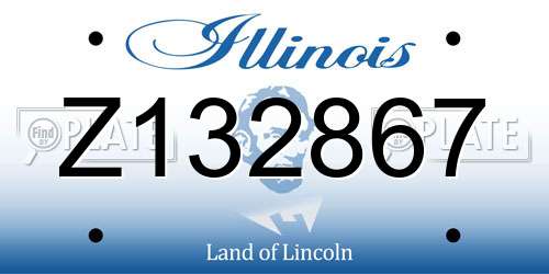 Z132867 Illinois License Plate
