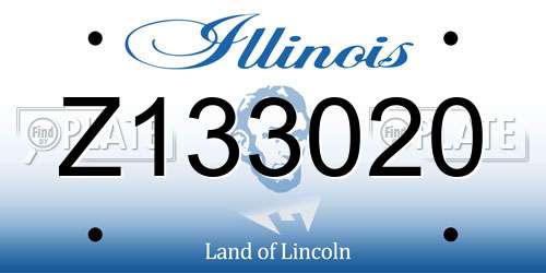 Z133020 Illinois License Plate