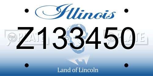 Z133450 Illinois License Plate