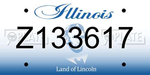 Z133617 Illinois License Plate