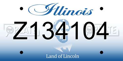 Z134104 Illinois License Plate