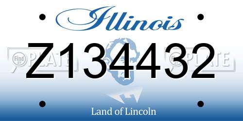 Z134432 Illinois License Plate