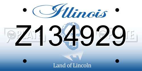 Z134929 Illinois License Plate