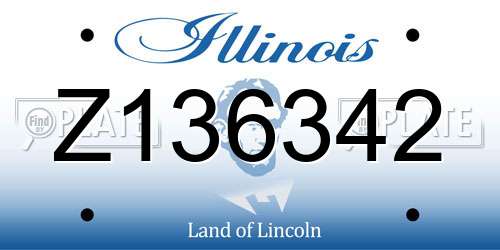 Z136342 Illinois License Plate