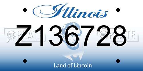 Z136728 Illinois License Plate