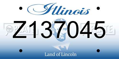 Z137045 Illinois License Plate