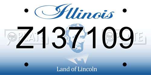 Z137109 Illinois License Plate