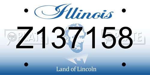 Z137158 Illinois License Plate