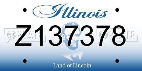 Z137378 Illinois License Plate