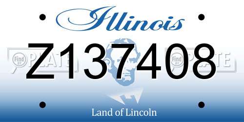 Z137408 Illinois License Plate