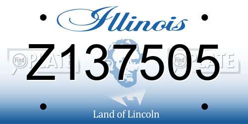 Z137505 Illinois License Plate