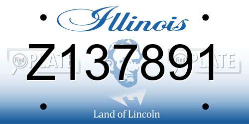 Z137891 Illinois License Plate
