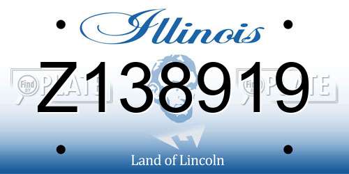 Z138919 Illinois License Plate