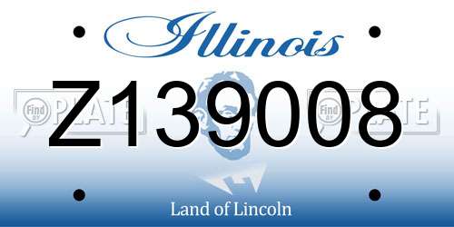 Z139008 Illinois License Plate