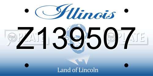 Z139507 Illinois License Plate