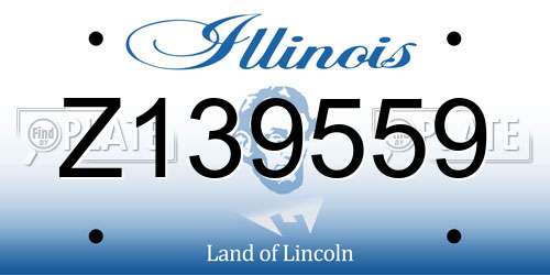 Z139559 Illinois License Plate