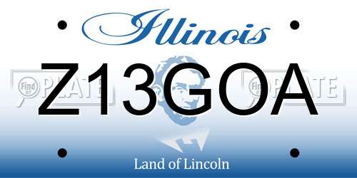 Z13GOA Illinois License Plate