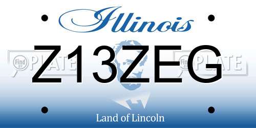 Z13ZEG Illinois License Plate
