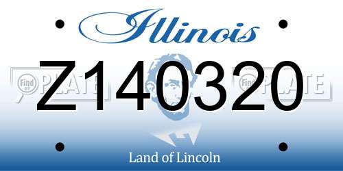 Z140320 Illinois License Plate