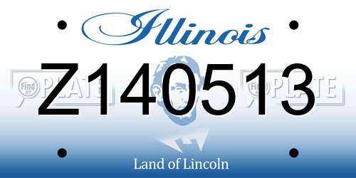 Z140513 Illinois License Plate