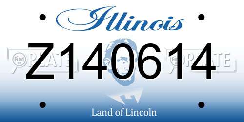Z140614 Illinois License Plate