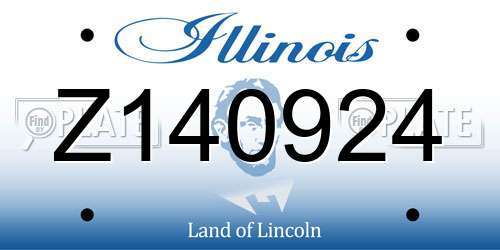 Z140924 Illinois License Plate