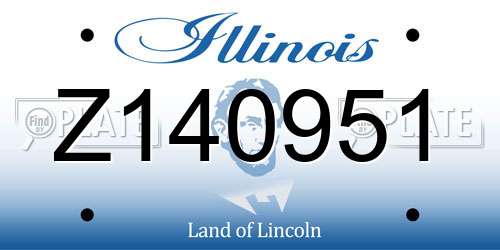 Z140951 Illinois License Plate