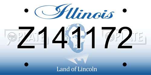 Z141172 Illinois License Plate