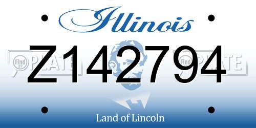 Z142794 Illinois License Plate