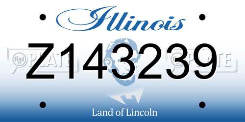Z143239 Illinois License Plate