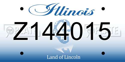 Z144015 Illinois License Plate