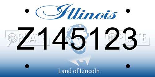 Z145123 Illinois License Plate