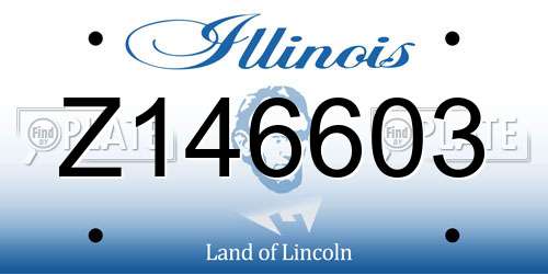Z146603 Illinois License Plate