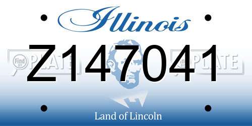 Z147041 Illinois License Plate