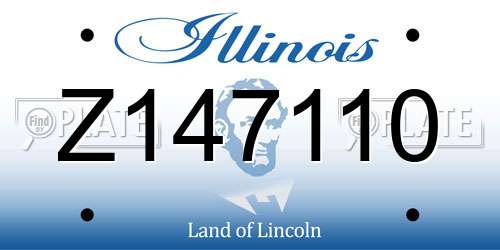 Z147110 Illinois License Plate