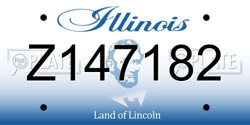 Z147182 Illinois License Plate