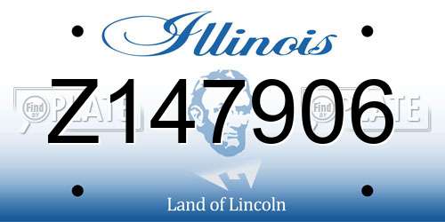 Z147906 Illinois License Plate