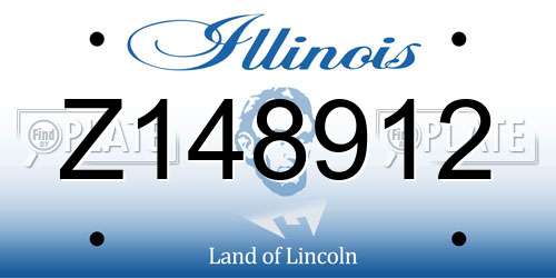 Z148912 Illinois License Plate