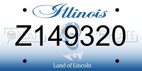 Z149320 Illinois License Plate