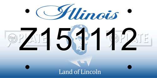 Z151112 Illinois License Plate