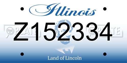 Z152334 Illinois License Plate