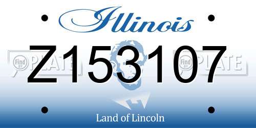 Z153107 Illinois License Plate
