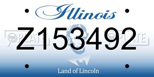Z153492 Illinois License Plate
