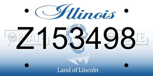 Z153498 Illinois License Plate