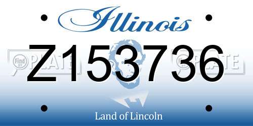 Z153736 Illinois License Plate