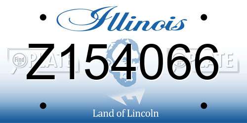 Z154066 Illinois License Plate