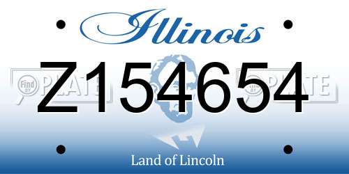 Z154654 Illinois License Plate