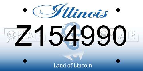 Z154990 Illinois License Plate